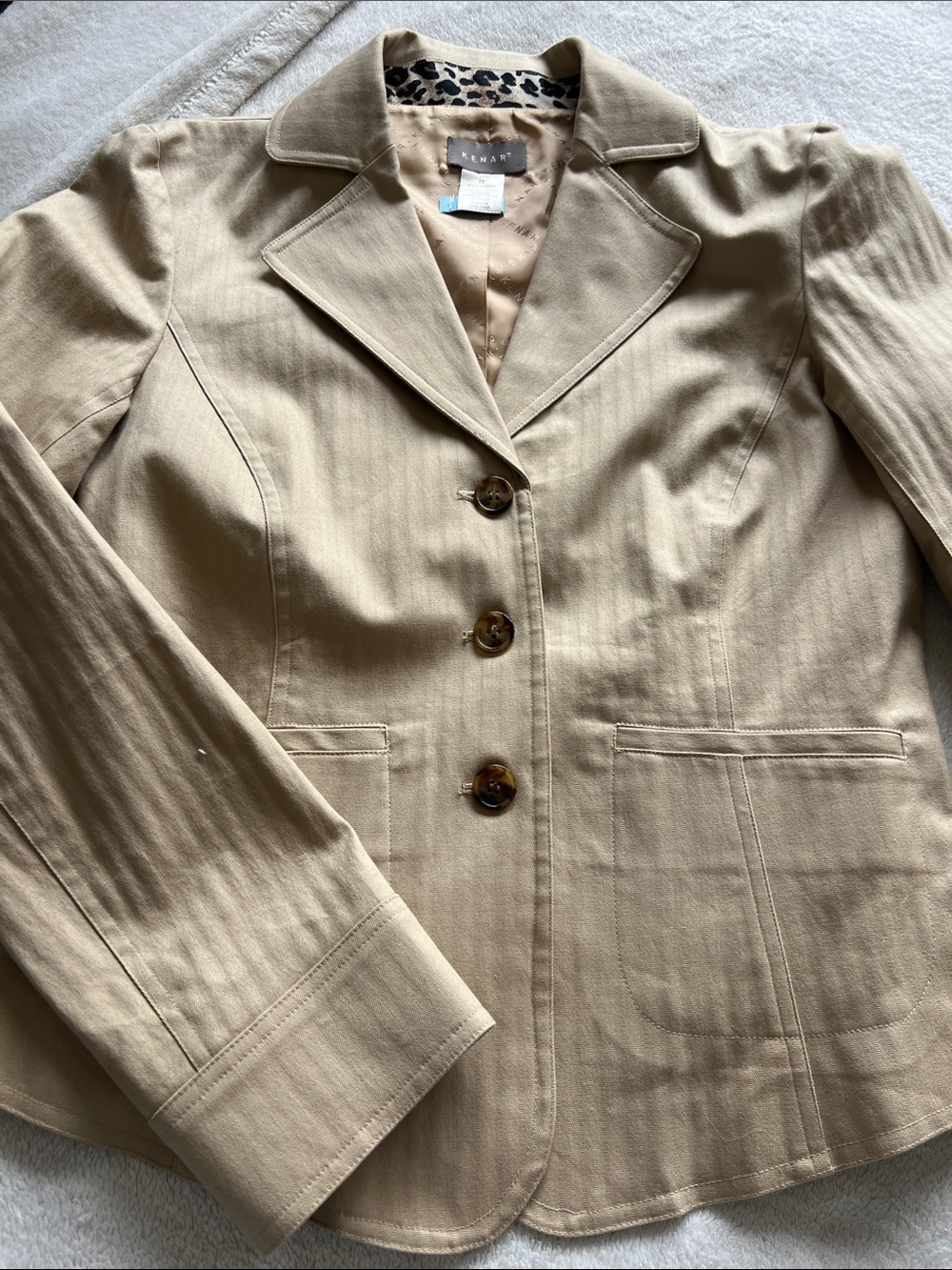 Kenar Women's Tan Tailored Single-Breasted Blazer